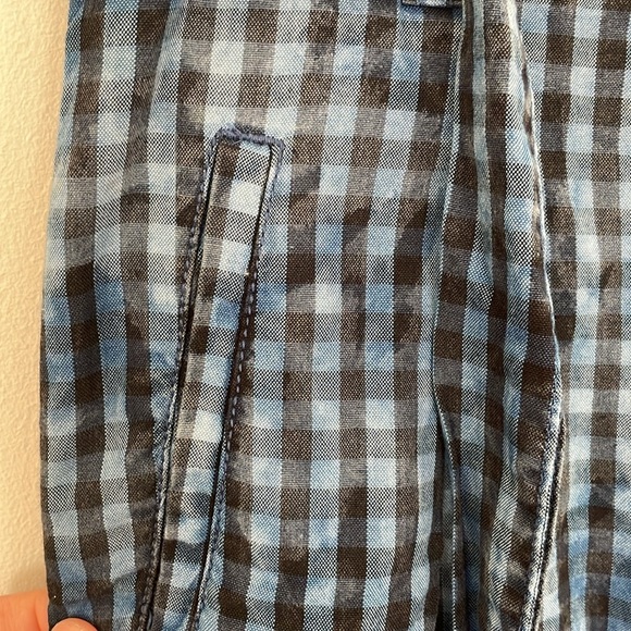 BNWT Maeve by Anthropologie Maeve Gingham Plaid Blue Pants Size 6 - Picture 6 of 14